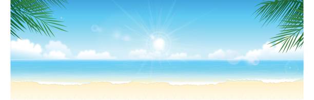 letnia plaża tło - backgrounds bay beach beauty in nature stock illustrations