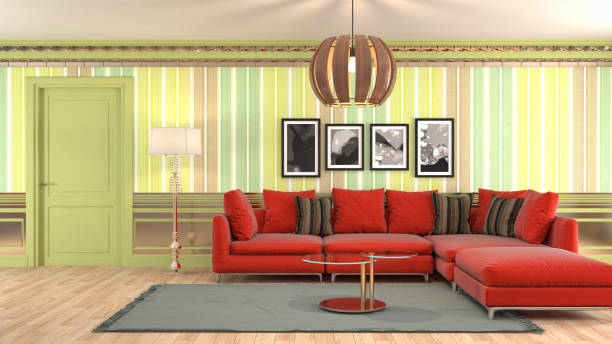 istock Interior living room. 3d illustration 697864108