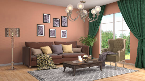 istock Interior living room. 3d illustration 697864270
