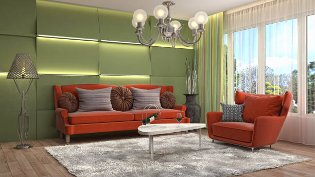 istock Interior living room. 3d illustration 697864372