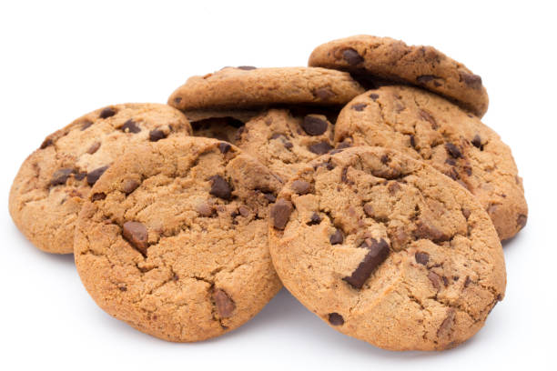 istock Chocolate chip cookies isolated on white background. 697865546
