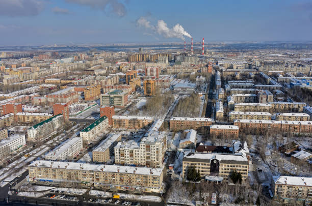 istock Residential district with office buildings. Tyumen 697867780