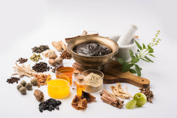 istock Indian Ayurvedic dietary supplement called Chyawanprash / chyavanaprasha  is a cooked mixture of sugar, honey, ghee, Indian Gooseberry (amla), jam, sesame oil, berries, herbs and various spices 697867850