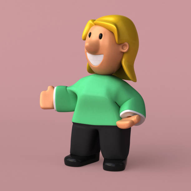 istock Cartoon woman - 3D Illustration 697869148