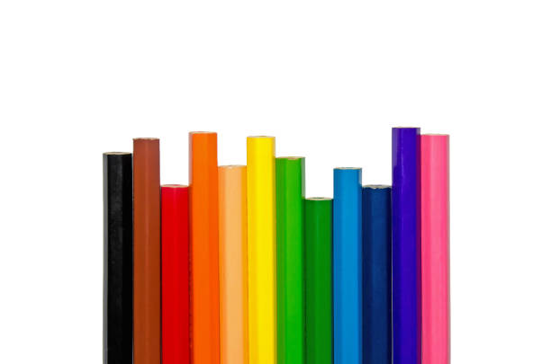 istock White background and color pencil 697872092