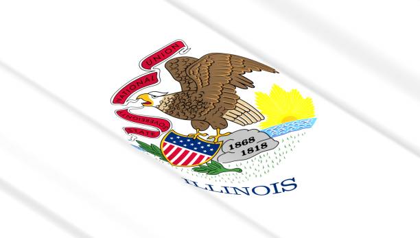 istock Flag of Illinois state 697874820