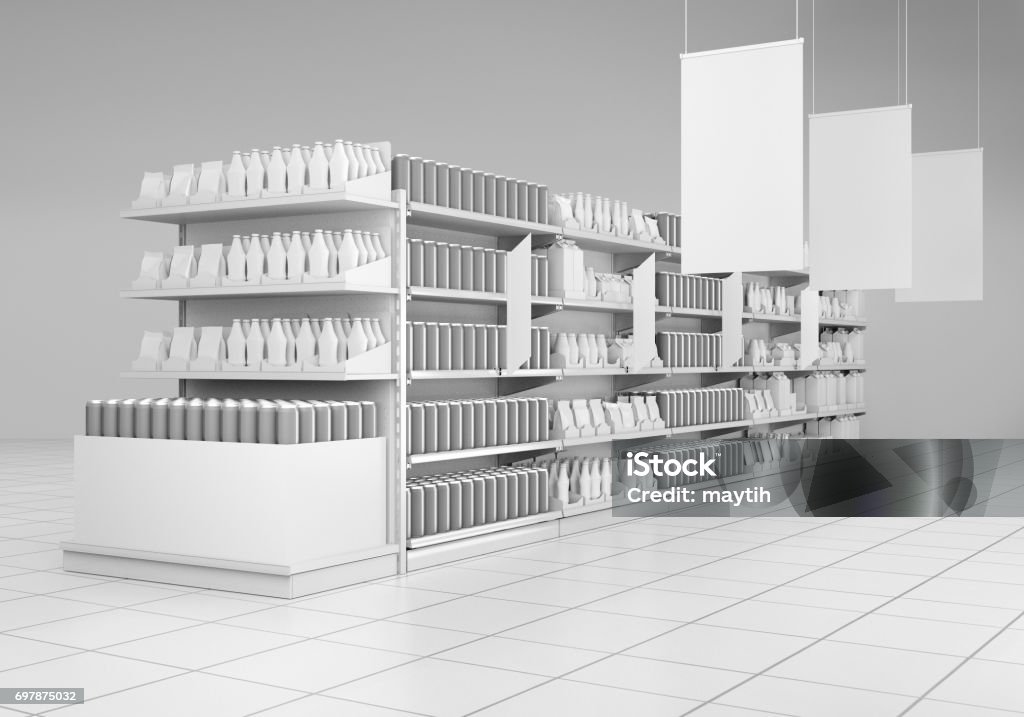 Intérieur de supermarché - Photo de Supermarché libre de droits