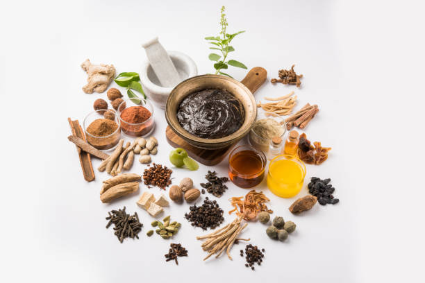istock Indian Ayurvedic dietary supplement called Chyawanprash / chyavanaprasha  is a cooked mixture of sugar, honey, ghee, Indian Gooseberry (amla), jam, sesame oil, berries, herbs and various spices 697875534