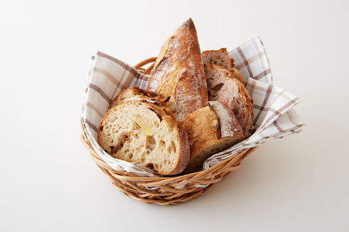 various breads in the basket