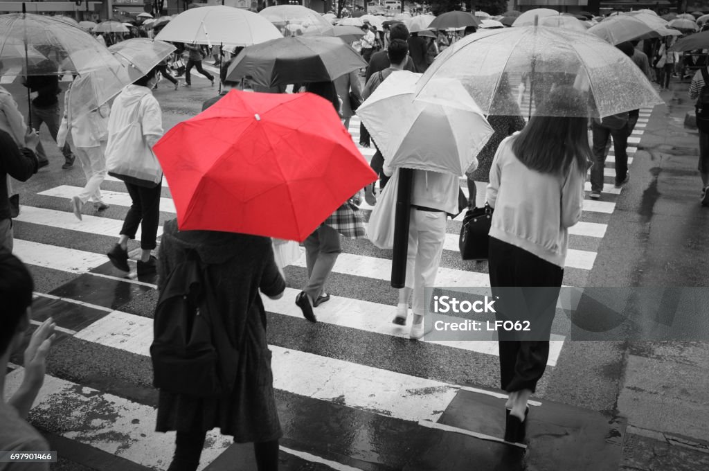 Roter Regenschirm  - Lizenzfrei Regenschirm Stock-Foto