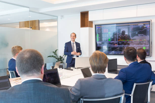 istock Business presentation on corporate meeting. 697901954