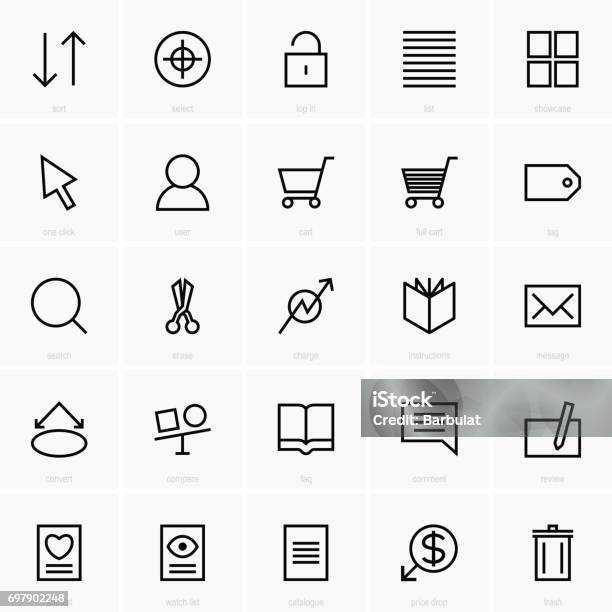 Web Site Icons Stock Illustration - Download Image Now - Icon Symbol, Catalog, Brand Name Online Messaging Platform