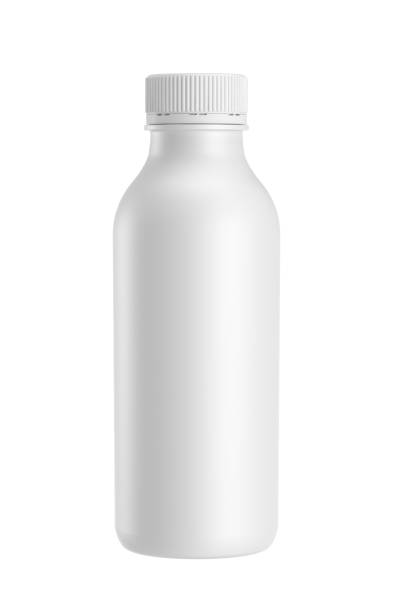 weiße kunststoff-flasche  - milk bottle milk bottle empty stock-fotos und bilder
