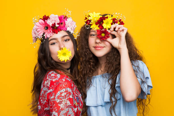 istock Young girl in summer flowers 697909292