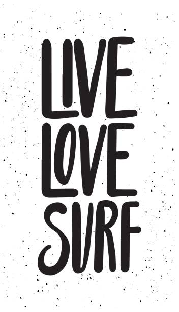 istock Live Love Surf. Ink brush pen hand drawn lettering design. 697909554