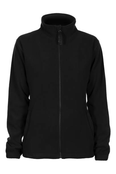 schwarzes sweatshirt fleece für frau - fleece stock-fotos und bilder