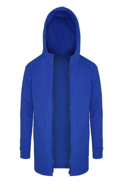 istock Blue tracksuit unzipped with hood 697913800
