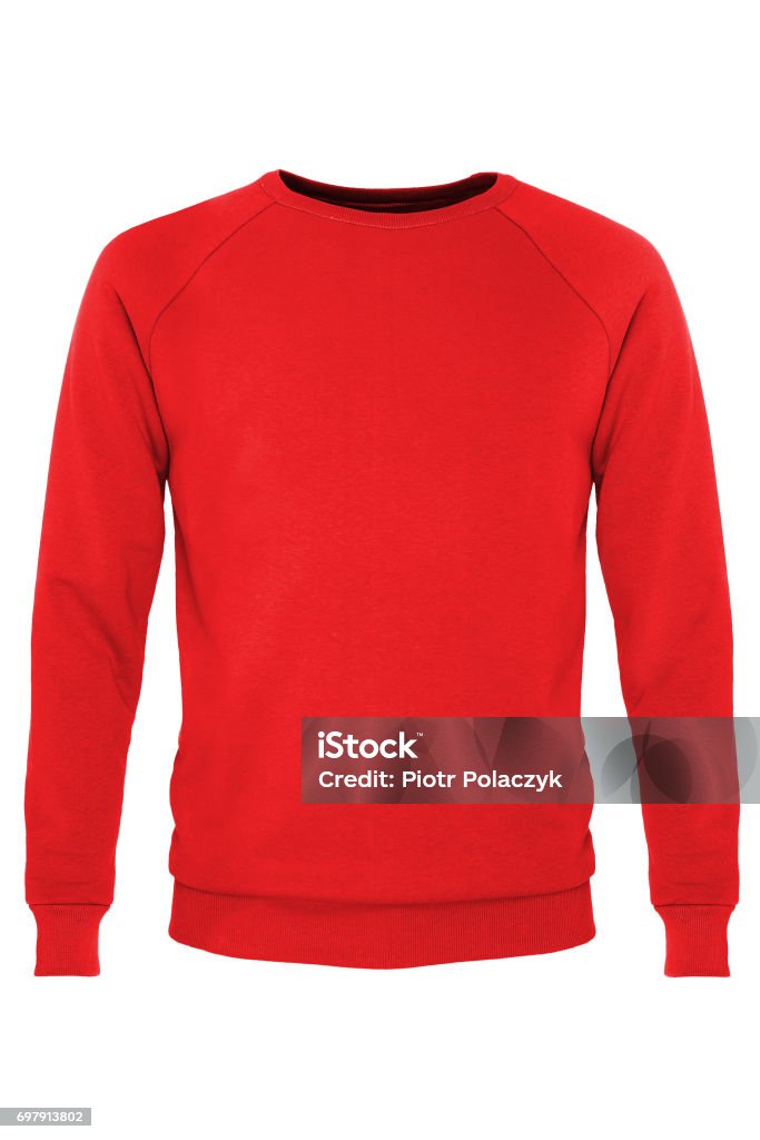 Red long sleeve t-shirt Red long sleeve t-shirt isolated on white background Red Stock Photo