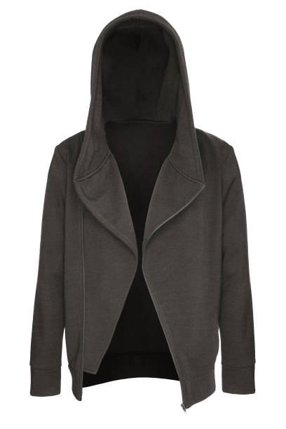 istock Grey tracksuit unzipped with hood 697913852
