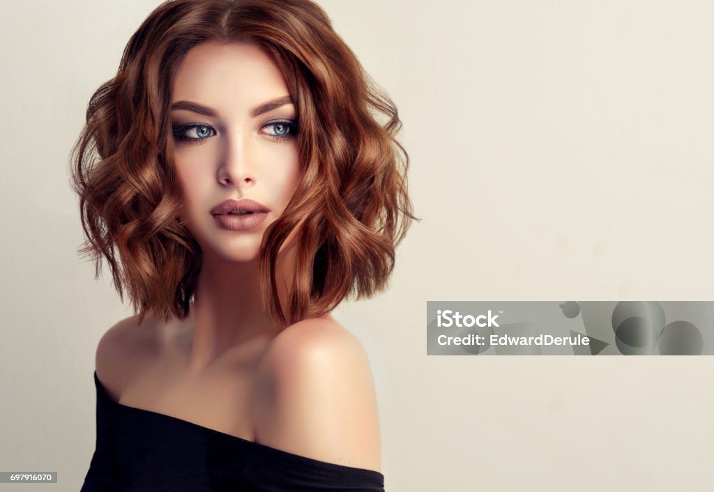 Attractive Brunette Woman With Modern Trendy And Elegant Hairstyle Stock  Photo - Download Image Now - iStock