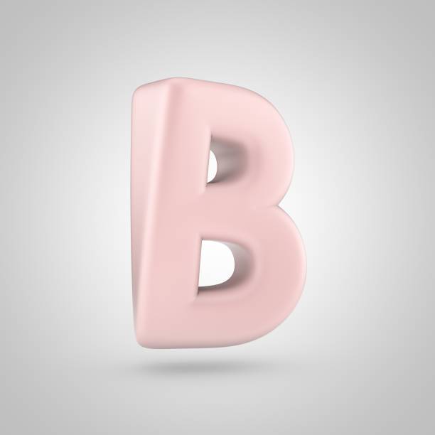 istock Millennium Pink color letter B uppercase isolated on white background 697928892