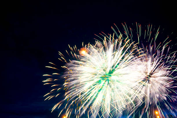 istock Fireworks of various colors bursting against a black 697929592