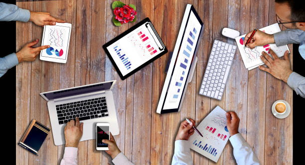 istock Business man working, discussing business charts, strategy. Start Up Ideas Innovation Concept 697932322