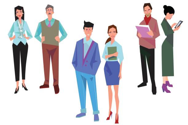 Group of office workers, employees, managers. Business people in casual and office clothes. Isolated on white. Business Icons. Business design. Vector illustration. Group of office workers, employees, managers and. Business people in casual and office clothes. Isolated on white. Business Icons. Business design. Vector superintendent stock illustrations