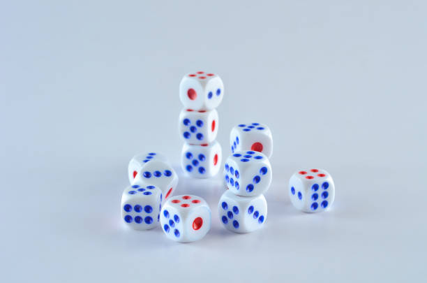 istock Group of White dice over white background 697945822