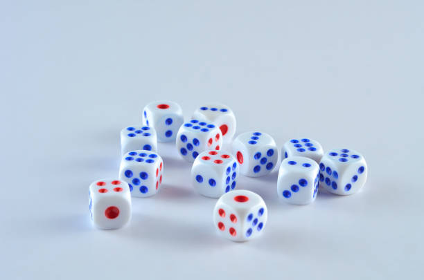 istock Group of White dice over white background 697953488
