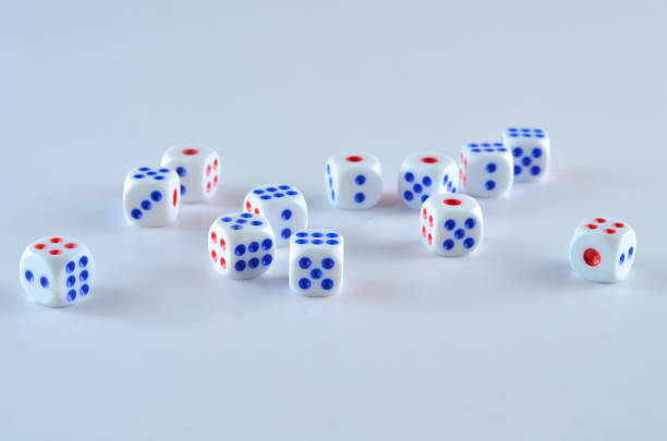 istock Group of White dice over white background 697954132