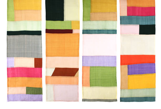 fundo, coreana tradicional manta de retalhos de tecido de rami por hand-made. - patchwork - fotografias e filmes do acervo