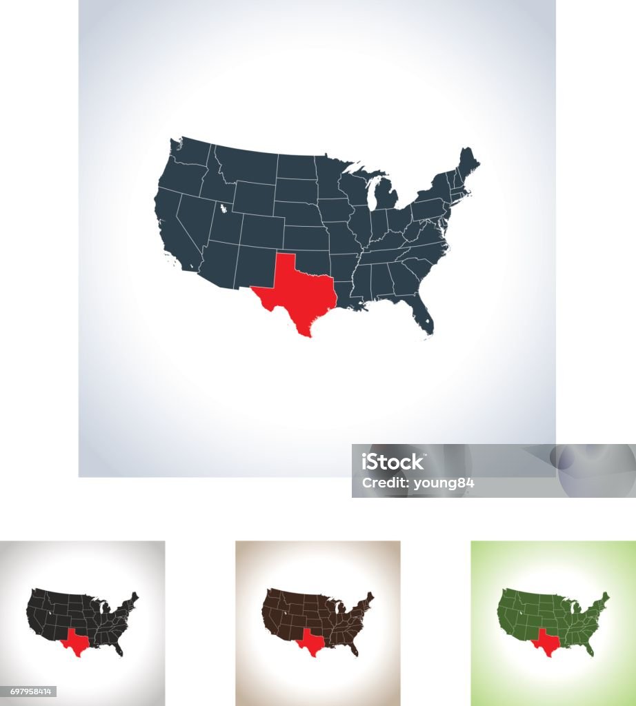 Texas Karte Stock Vektor Art und mehr Bilder von Amerikanische
