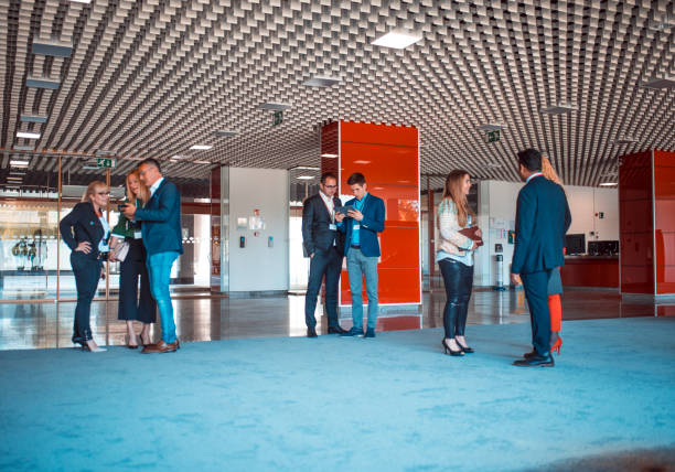 istock Lobby is great place for some short meetings 697959212