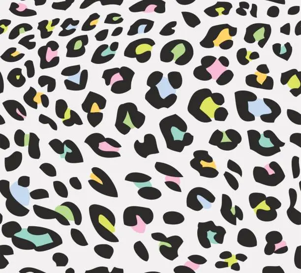 Vector illustration of Neon leopard pattern