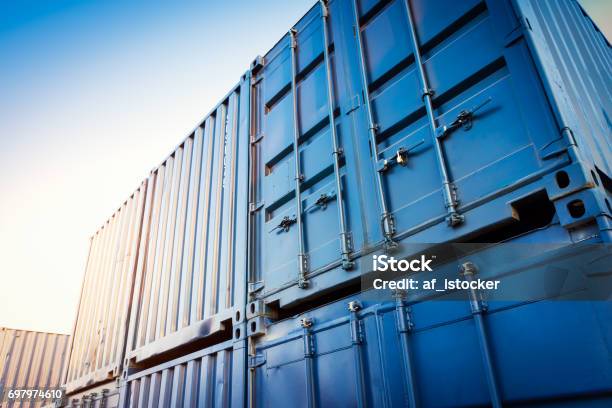 Industrial Container Yard For Logistic Import Export Business Stock Photo - Download Image Now