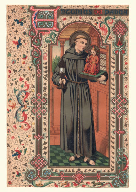 Saint Anthony of Padua Vintage engraving of Saint Anthony of Padua, born Fernando Martins de Bulhoes (1195 – 13 June 1231), also known as Anthony of Lisbon, was a Portuguese Catholic priest and friar of the Franciscan Order. st anthony of padua stock illustrations