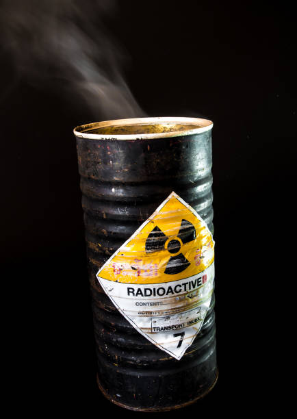 istock Smoke in cylinder container of radioactive material 697993584