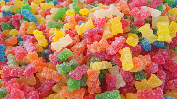 jelly beans, gummi bears on market jelly beans, gummi bears on market gummi bears photos stock pictures, royalty-free photos & images
