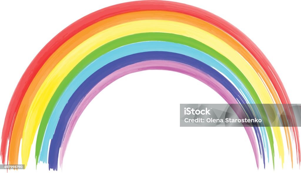 Aquarell Regenbogen auf weißem Hintergrund. Aquarell Pinsel - Lizenzfrei Regenbogen Vektorgrafik