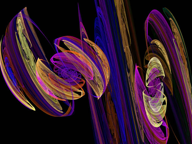 istock Abstract illustration of a fractal pattern on black background 698005038