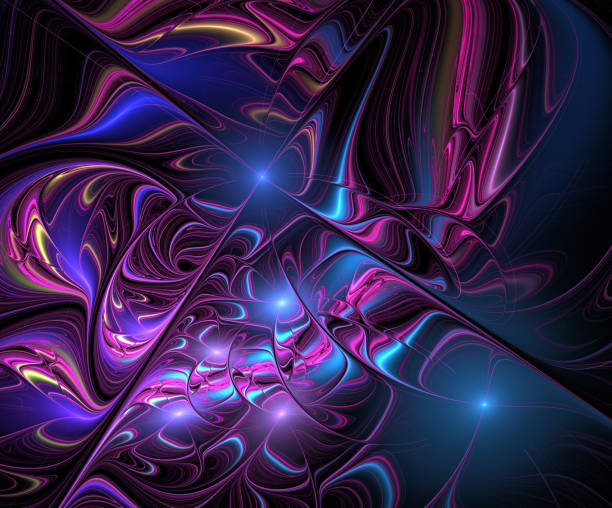 istock Abstract illustration of a fractal pattern on black background 698006536
