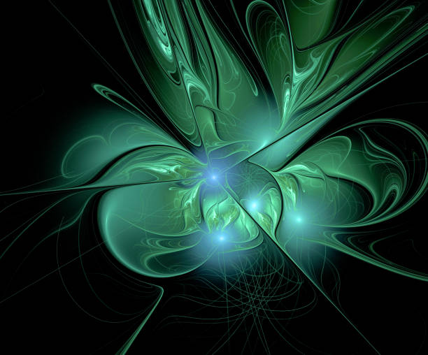 istock Abstract illustration of a fractal pattern on black background 698009218