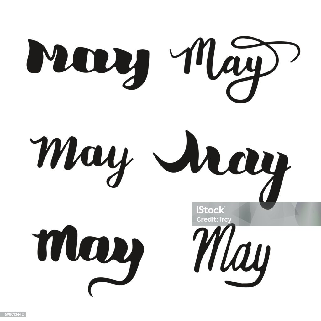 Easy May Lettering May Calligraphy Lettering Stock Illustration - Download Image Now ...