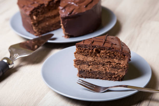 istock Chocolate cake Prague. Homemade baking. 698017284