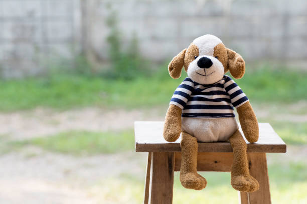 istock Dog doll sitting on a chair 698022070