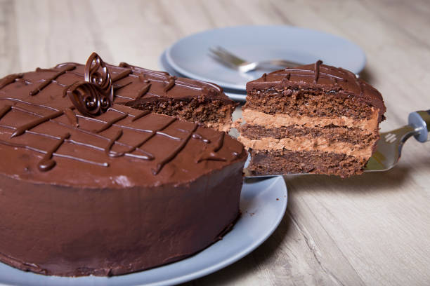 istock Chocolate cake Prague. Homemade baking. 698022728