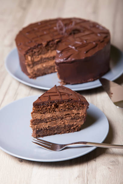 istock Chocolate cake Prague. Homemade baking. 698022876