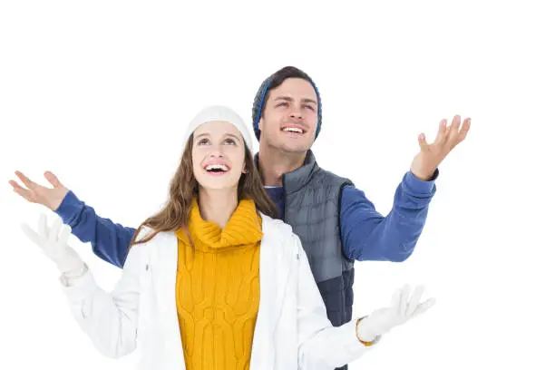 Photo of Happy couple feeling the snow