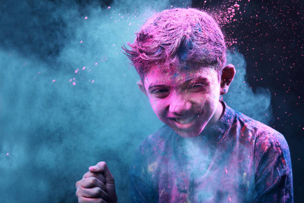 istock Little boy plays with colours 698026706